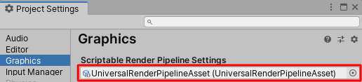 Project settings - URP asset
